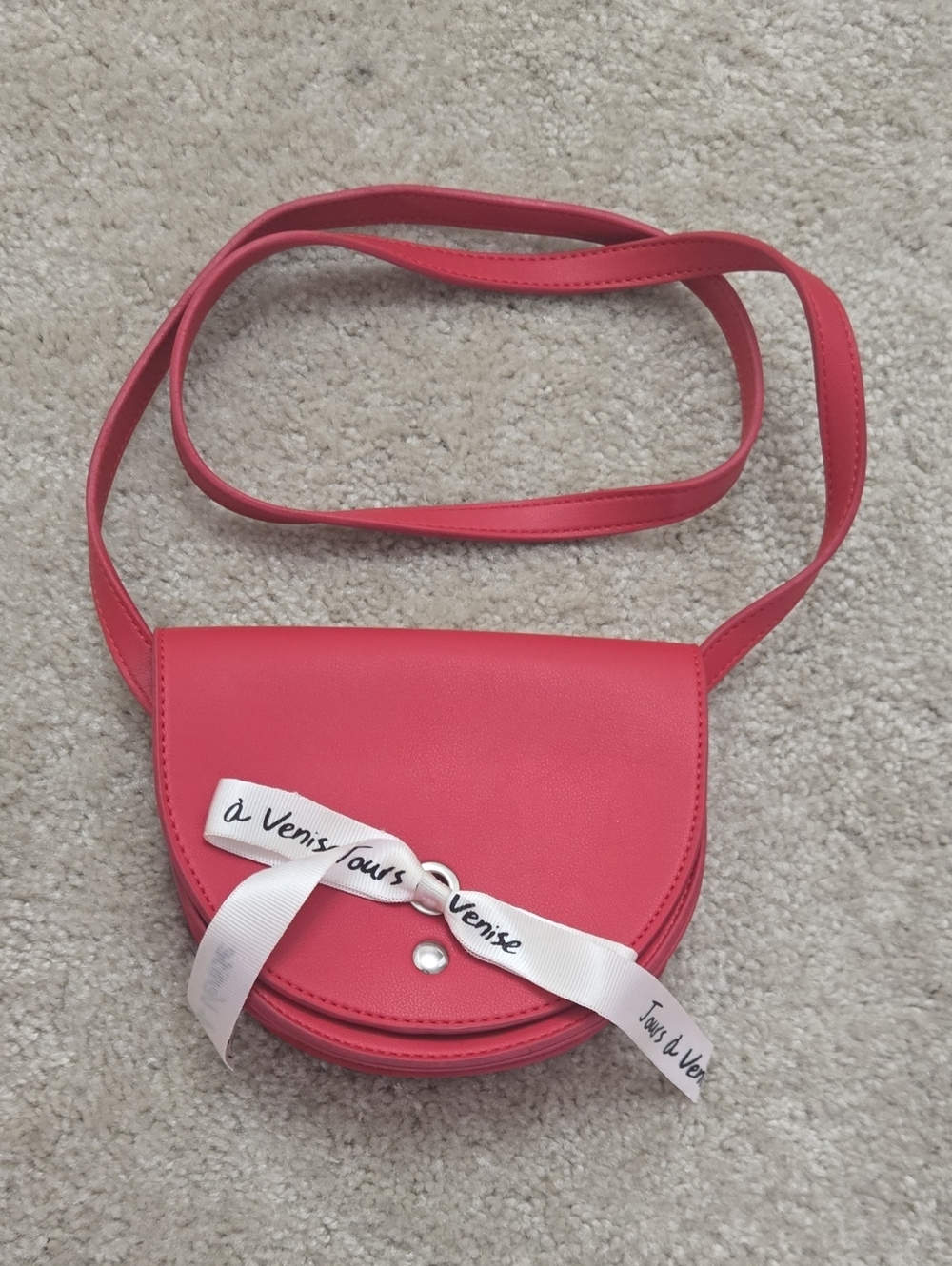 Mini Red Crossbody Bag With White Bow